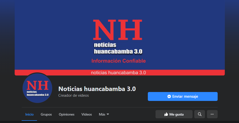 Página de Facebook de Noticias Huancabamba 3.0.